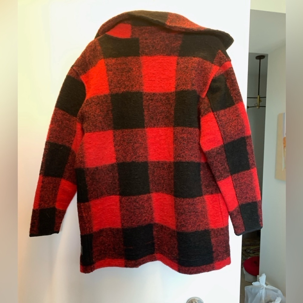 ROOTS RED/BLACK BUFFALO PLAID WOOL JACKET - Size Medium - Picture 3 of 5